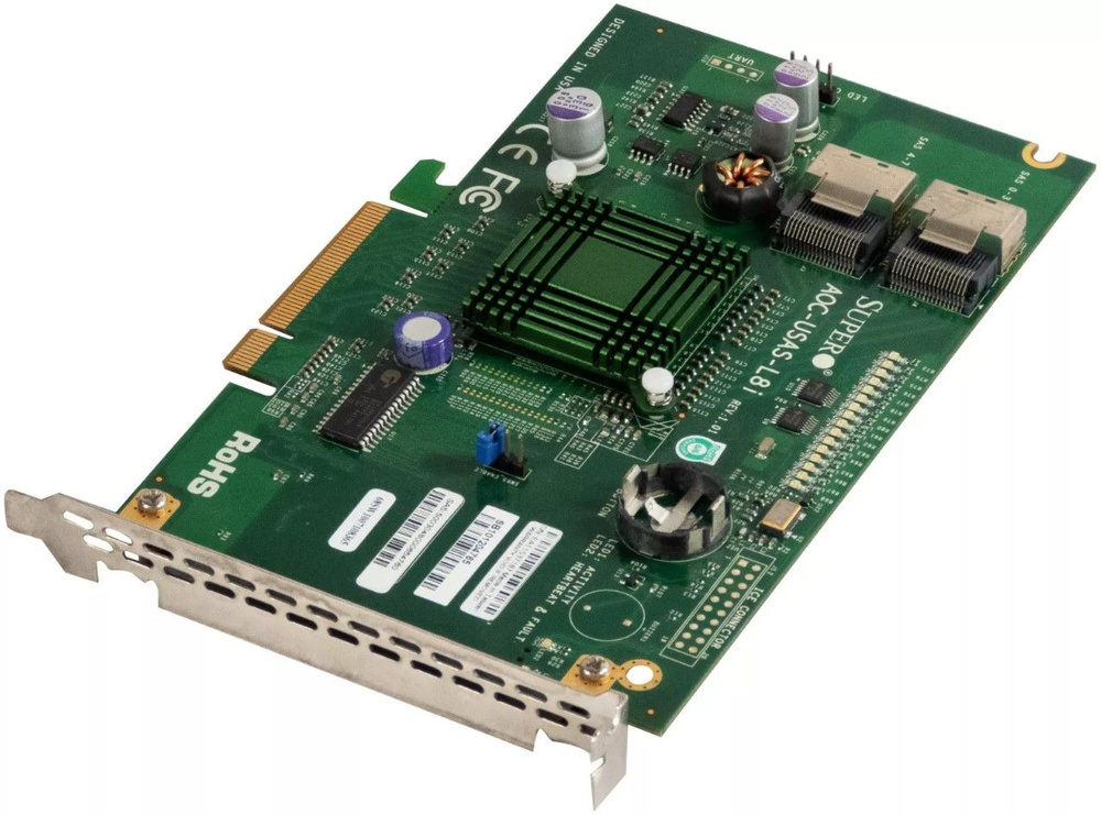Supermicro AOC-USAS-L8i LSI 1068e контроллер PCI-E x8 SAS-SATA RAID 2x SFF-8087 (low profile, подключение #1