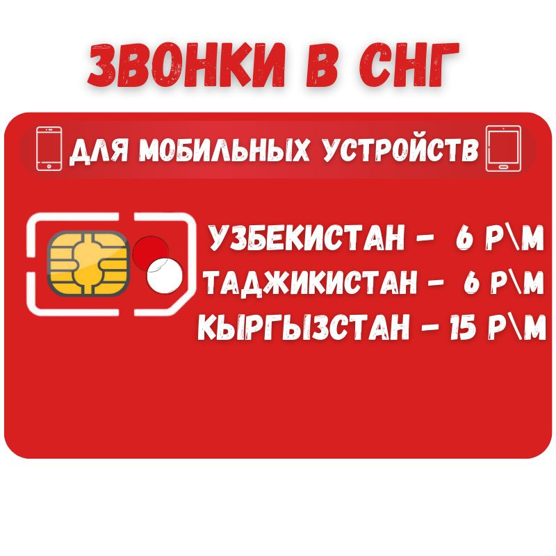 SIM-карта Сим карта интернет, звонки в Узбекистан, Кыргызстан, Таджикистан SOTP22MTS (Вся Россия)  #1