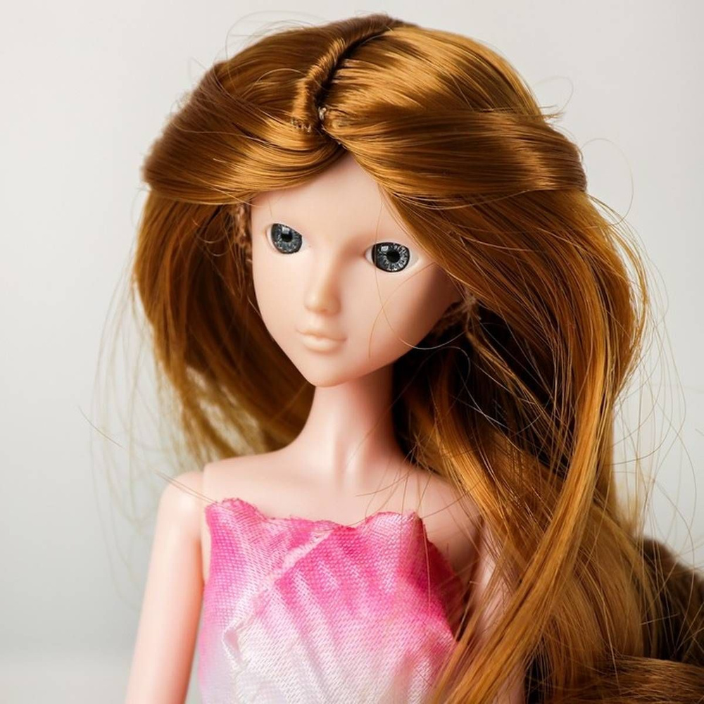 Волосы для кукол - Волнистые с хвостиком, размер маленький, цвет 16А, 1 шт  #1