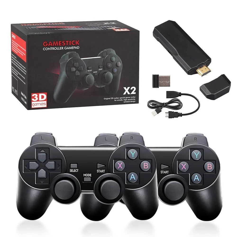 Приставка игровая Game Stick X2, 64GB ,30.000 игр ,Sega ,Nintendo, PS1 .  Игровая приставка для телевизора - купить с доставкой по выгодным ценам в  интернет-магазине OZON (1599034896)