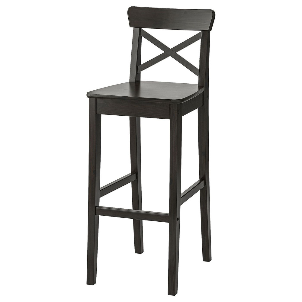 INGOLF Стул барный IKEA, коричнево-чёрный 74 см (00360506) #1