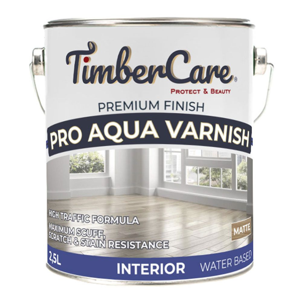 Паркетный лак TimberCare Pro Aqua Varnish матовый 2,5л #1