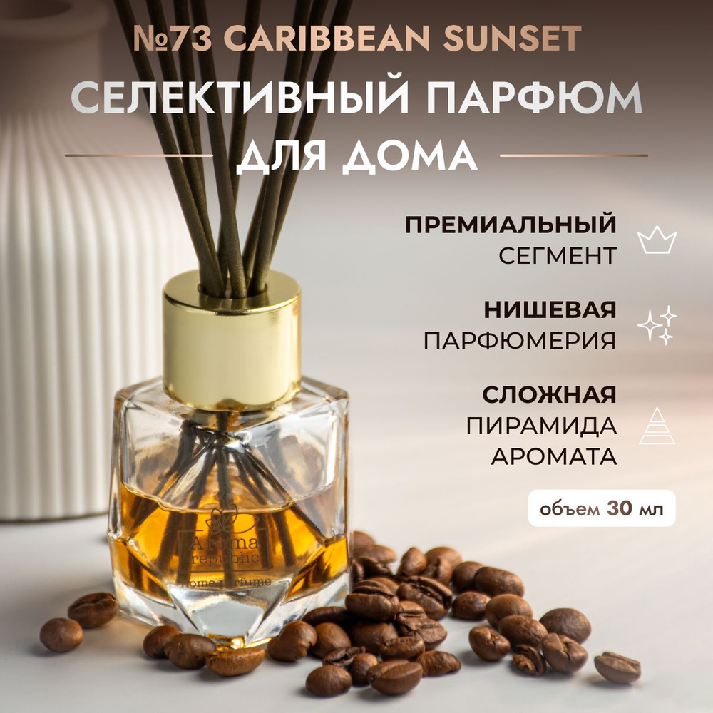 Парфюм для дома с палочками 30 мл, "№73 Caribbean sunset" AROMA REPUBLIC #1