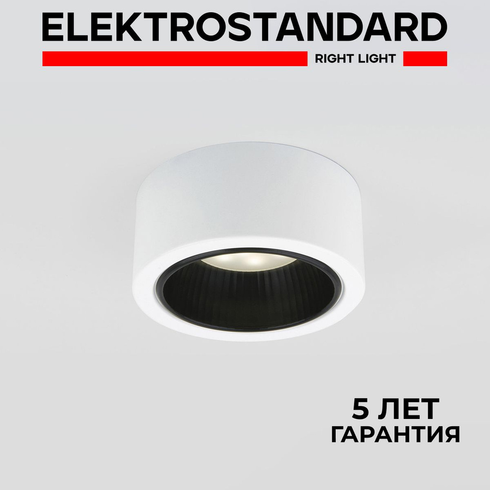 Потолочный накладной точечный светильник в стиле техно на 1 лампу Elektrostandard 1070 GX53 черный/белый #1