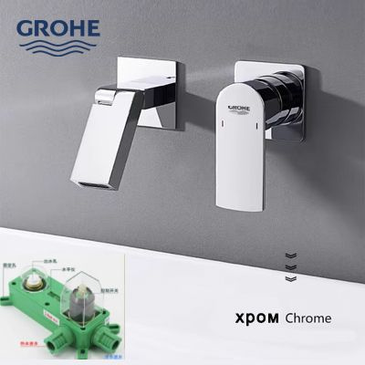 Смеситель GROHE для горячей и холодной воды, встроенный в раковину, скрытый смеситель в ванной комнате #1