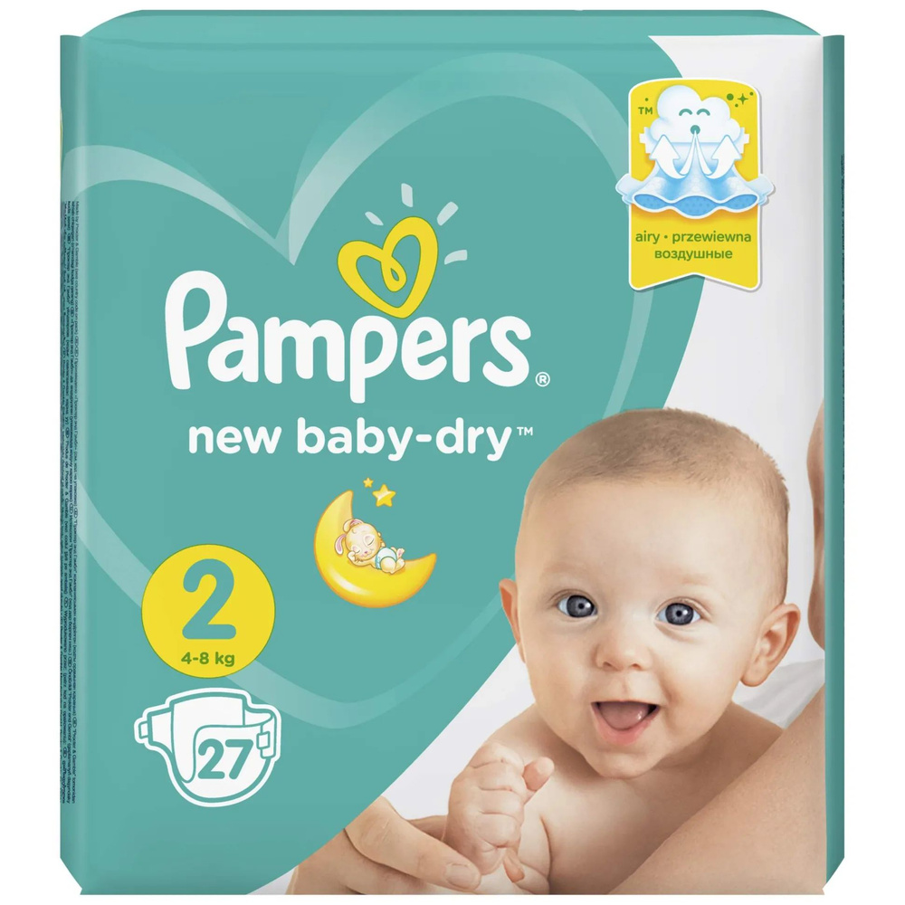 Pampers Подгузники New Baby-Dry, 4 - 8 кг, размер 2, 27 шт. в уп. #1