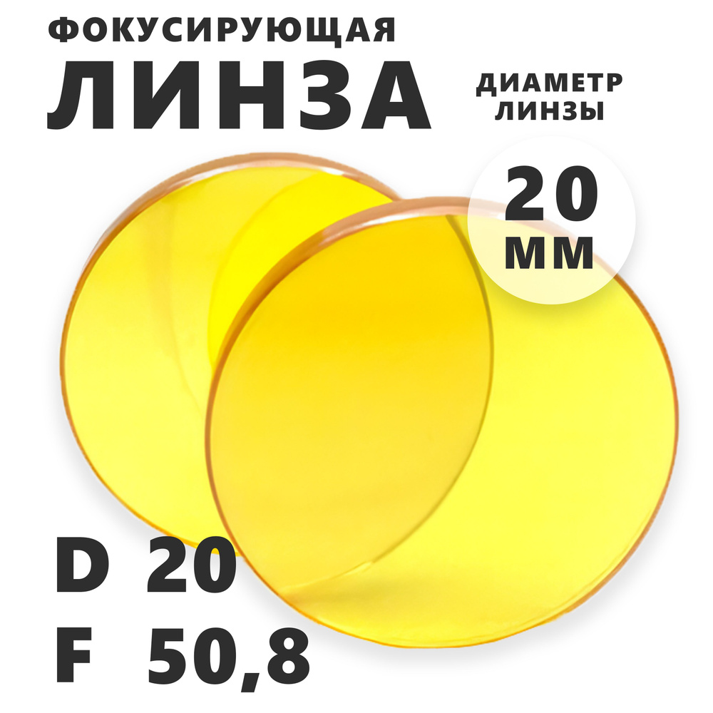 Фокусирующая линза F50.8 (2 дюйма) D20 мм #1