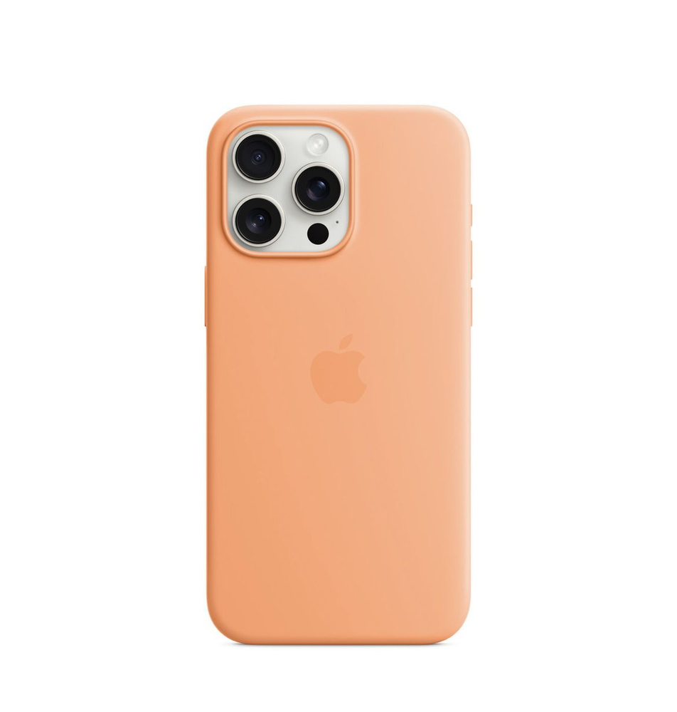 Чехол силиконовый с MagSafe Silicon Case 15 Plus Orange Sorbet / оранжевый #1