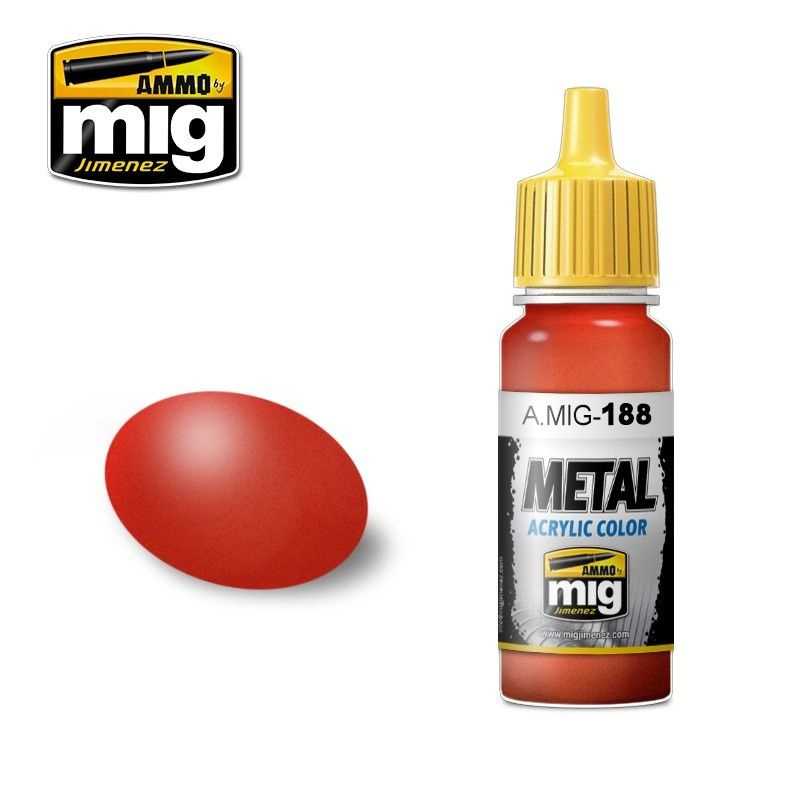 Краска акриловая METALLIC RED (металлический красный) (Ammo Mig) (17ml)  #1