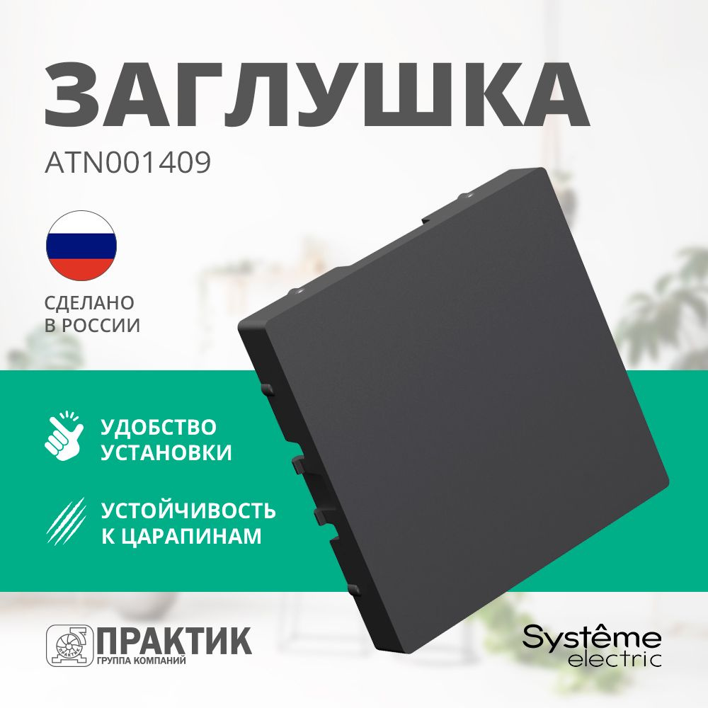 Заглушка AtlasDesign Systeme Electric без суппорта для многопостовых рамок Базальт ATN001409  #1