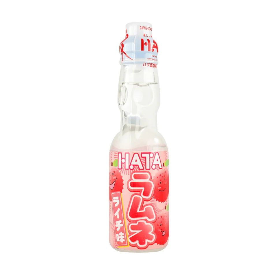 HATA KOSEN Напиток Ramune Litchi РАМУНЕ газированный безалкогольный со вкусом Личи, 200 мл., стеклянная #1