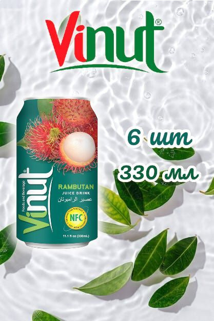 Напиток сокосодержащий Винут Рамбутан Vinut Rambutan, 330 мл * 6 шт  #1