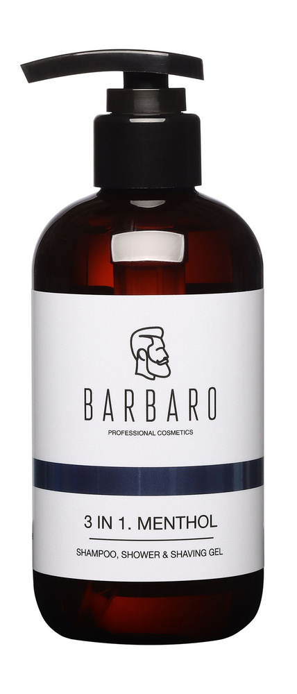 BARBARO Шампунь-гель 3 в 1 Menthol, 250 мл #1