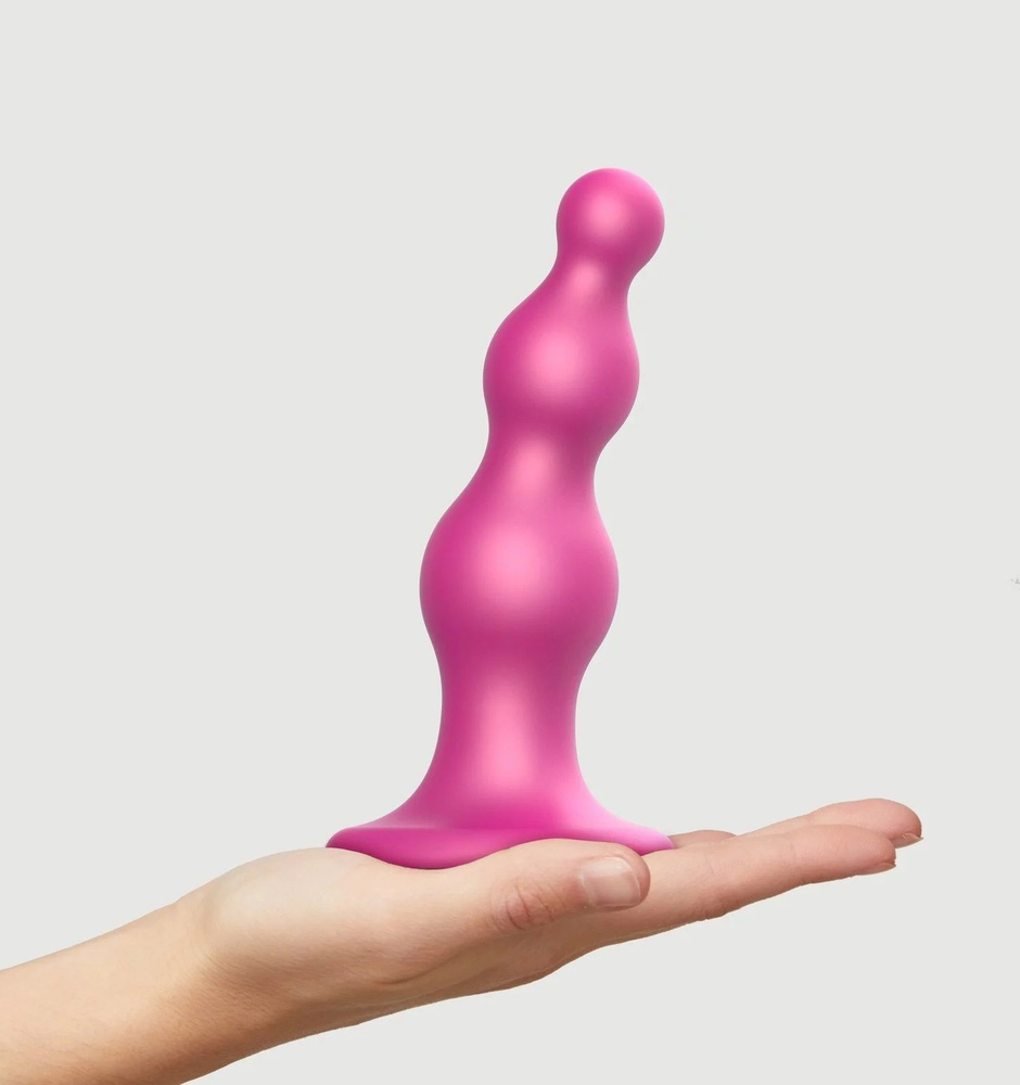 Розовый стимулятор-ёлочка Dildo Plug Beads Framboise Size M - 15 см. #1