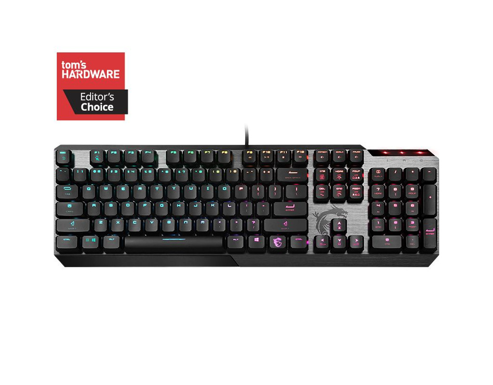 MSI Игровая клавиатура MSI Vigor GK50 LOW PROFILE RU USB 2.0 104клавиши переключатели Kailh кабель 1,8м #1