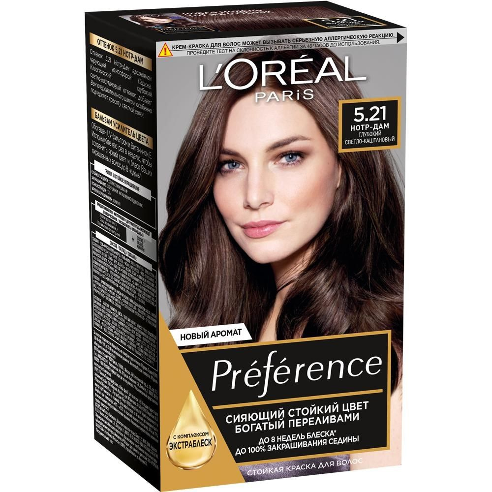 Краска для волос L'Oreal Preference 5.21 Нотр-Дам, 243мл, 2 штуки #1