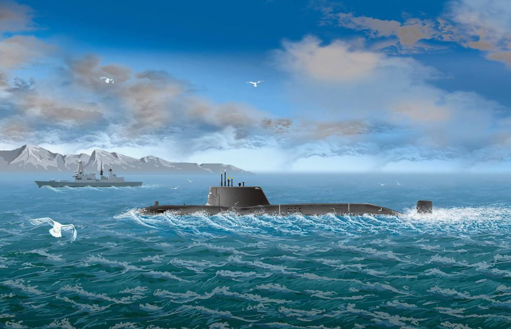 Сборная модель Подводная лодка Великобритании HMS Astute 1:700  #1