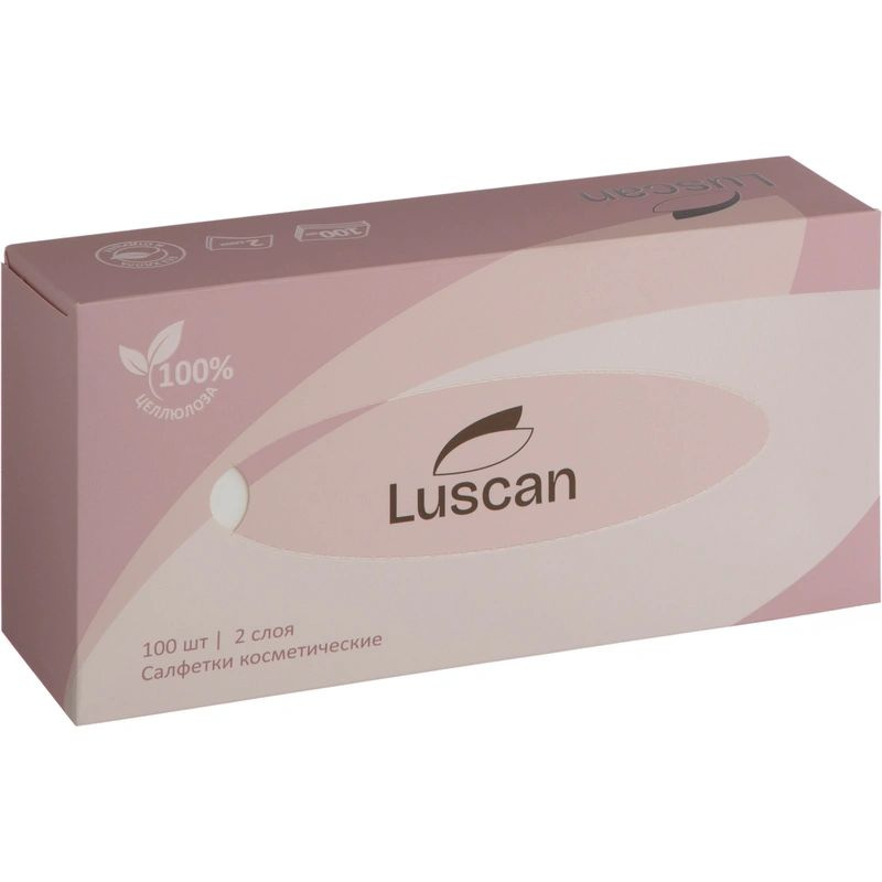 Салфетки косметические Luscan 2-сл. 100 шт, 3 уп. #1