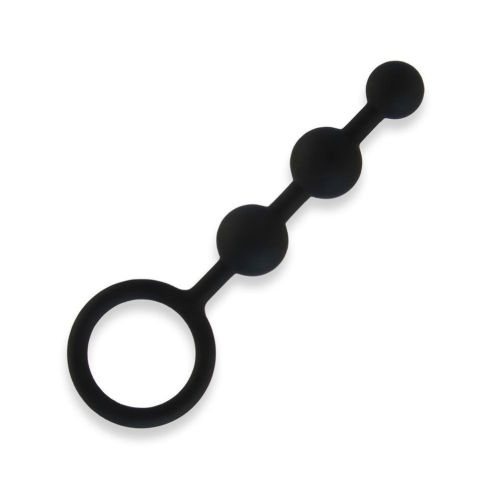 Черные силиконовые анальные бусы Silicone Anal Beads - 14 см. #1