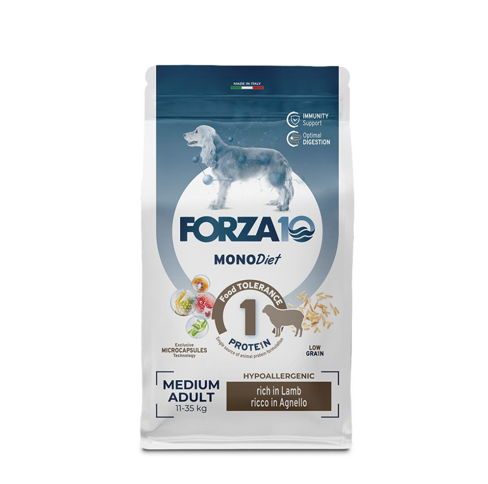 Forza10 Medium Diet сухой корм для взрослых собак средних пород из ягненка с микрокапсулами - 12 кг  #1