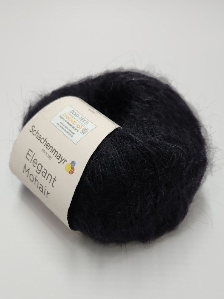 Schachenmayr Elegant Mohair, черный, 50% мохер, 50% нейлон, 25гр, 215м #1