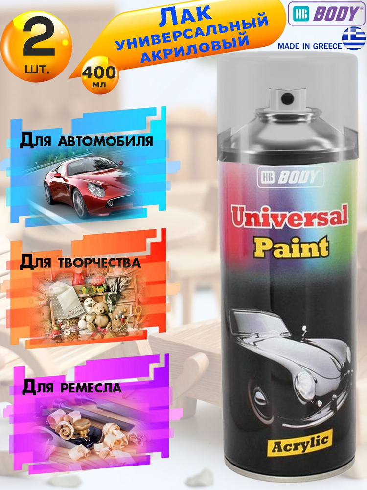 Лак BODY "Clear Coat", акриловый, прозрачный, глянцевый, аэрозоль, 400мл., 2 шт.  #1