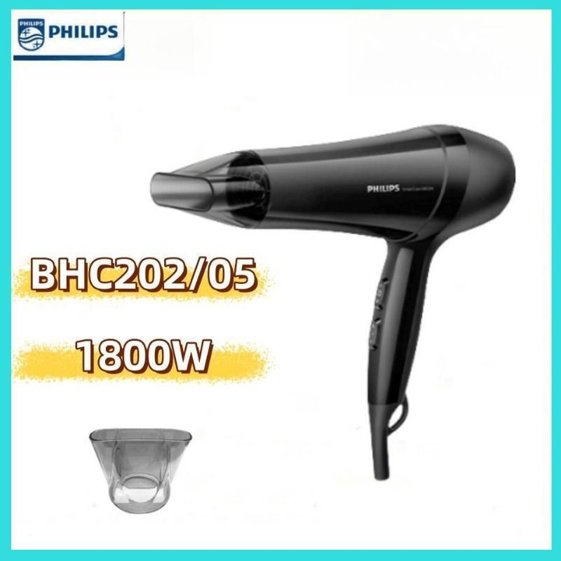 Philips Фен для волос BHC202/05 1800 Вт, скоростей 6, кол-во насадок 1, черный, прозрачный  #1