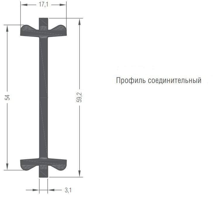 Соединительный профиль для окна, двери ПВХ /дл.1,5м/для рамы 60 мм  #1