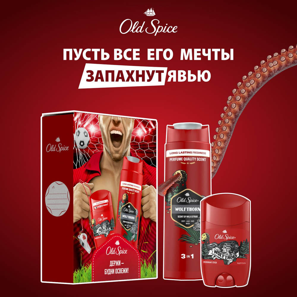 Мужской набор Old Spice Wolfthorn дезодорант-стик 50мл и гель для душа 3в1 250мл  #1