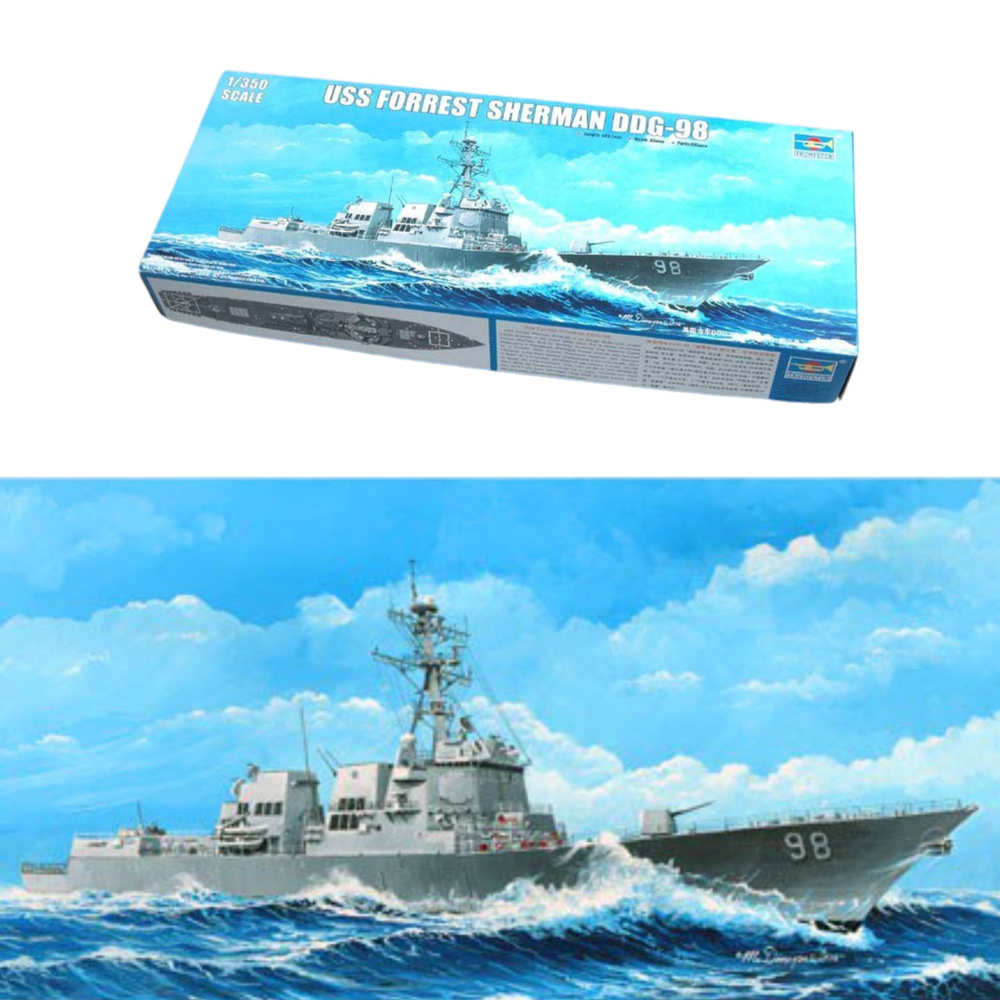 Сборная модель современный американский ракетный эсминец 1/350 Trumpeter 04528 American destroyer USS #1