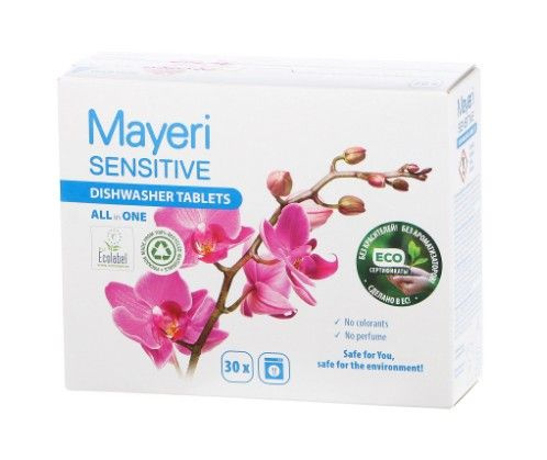 Таблетки для посудомоечной машины Mayeri Sensitive All in 1 30 шт Эстония  #1