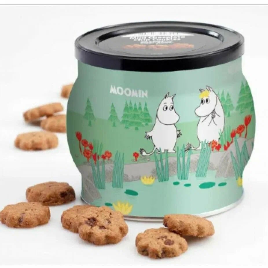 Печенье с шоколадной крошкой Fazer Moomin mini chocolate chip cookies в жестяной банке 200 г (из Финляндии) #1