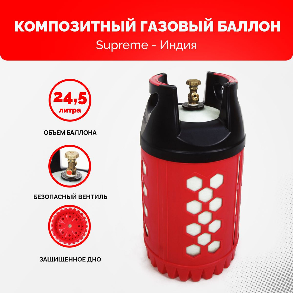 Композитный пропановый газовый баллон Supreme 24,5 л. безопасный вентиль СНГ SHELL  #1