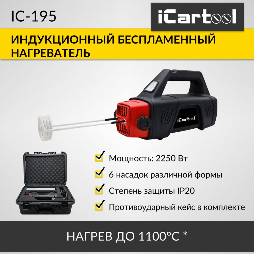 Индукционный беcпламенный нагреватель 2250 Вт iCartool IC-195 #1