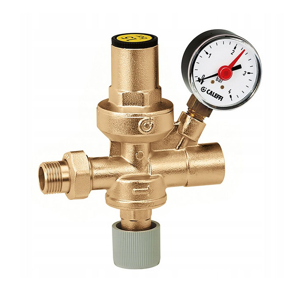 Клапан подпиточный Caleffi 553 - 1/2" (НР/ВР, PN16, Tmax 70 C, настройка 0,3-4 бар, с манометром)  #1