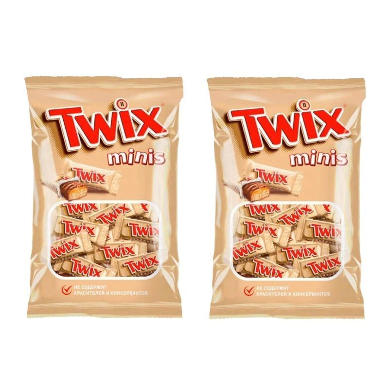 Конфеты шоколадные Minis, Twix, 184 г / 2 упаковки #1