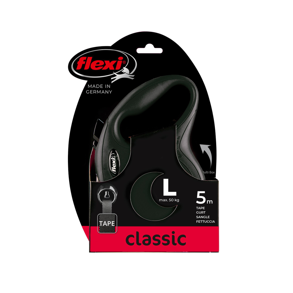 Поводок-рулетка flexi Classic лента L 5м для собаки весом до 50кг  #1