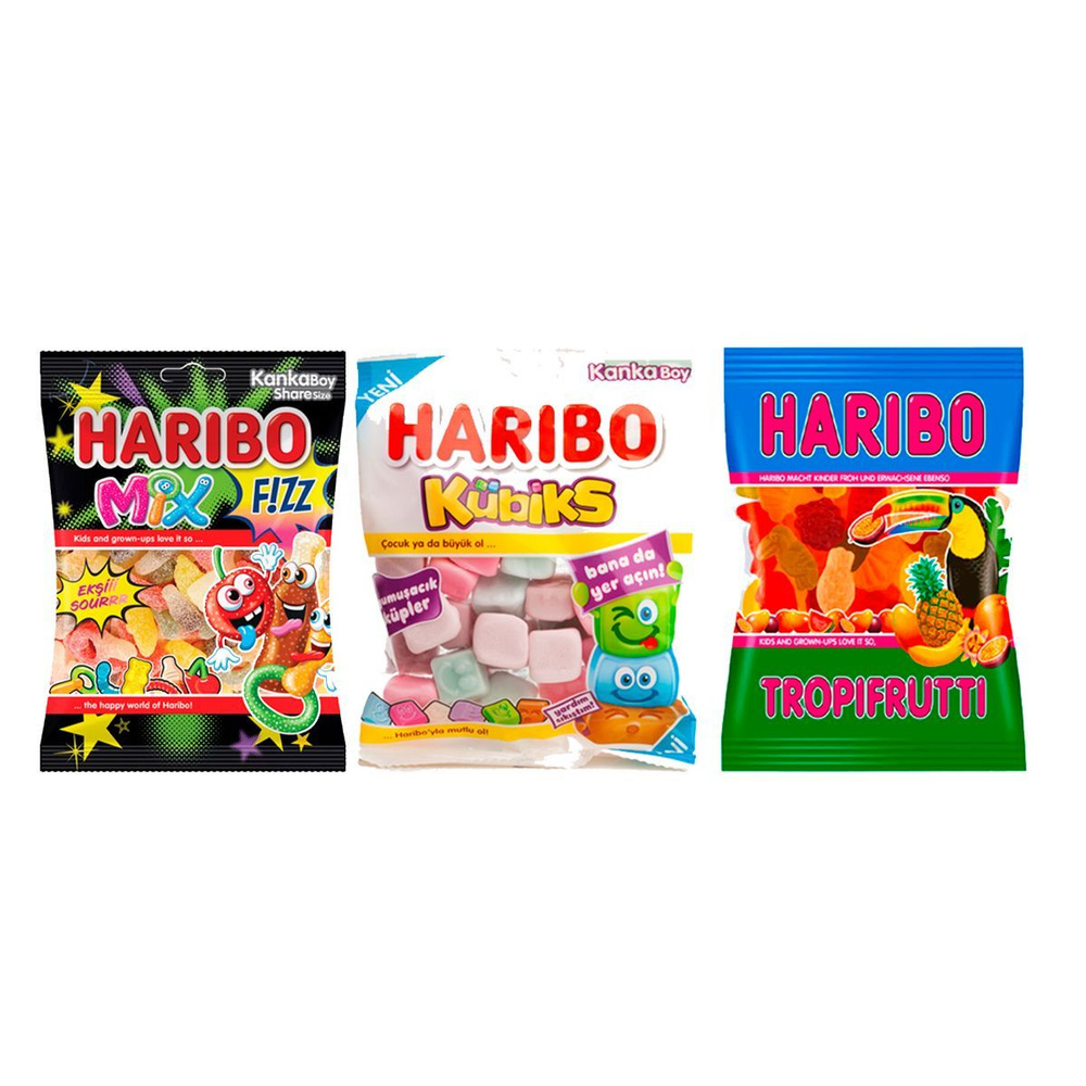 Мармелад Жевательный Haribo Набор Из Трех Вкусов По 80гр, Турция  #1