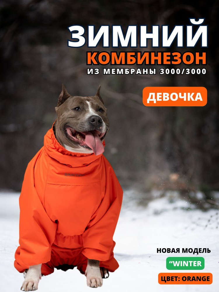 Зимний комбинезон для собак "Winter", 50/3XL, женский, orange #1