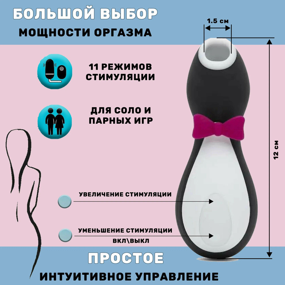 Вакуумный вибратор для стимуляции клитора и груди Satisfyer Penguin  #1