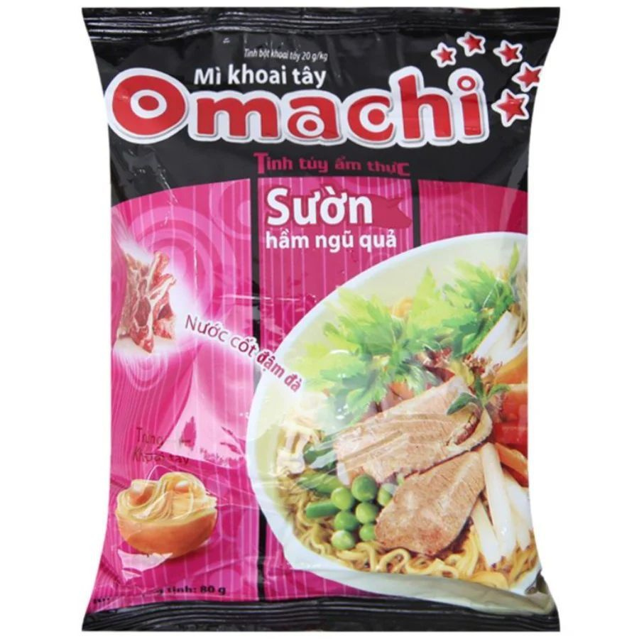 (3 шт) Лапша быстрого приготовления Omachi со вкусом ребрышек, 80 г  #1