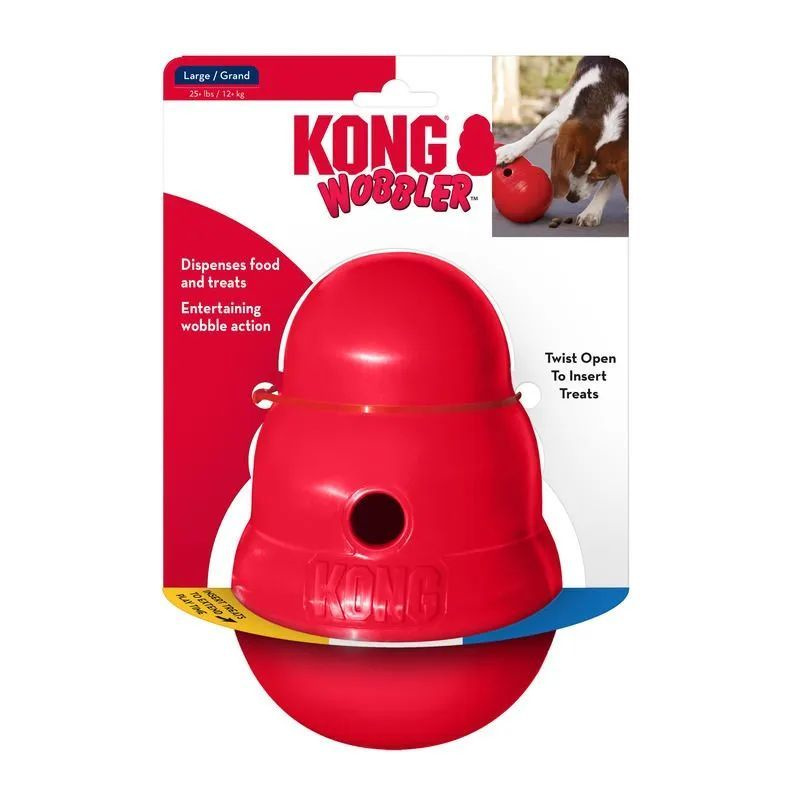 Игрушка для собак KONG Wobbler Large Grand, Прочная, Интерактивная, Дозатор для корма, Красная, для крупных #1