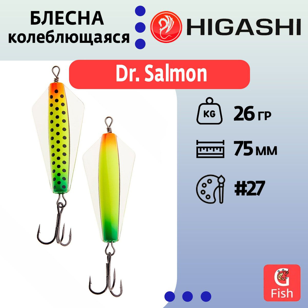 Блесна колеблющаяся HIGASHI Dr. Salmon 26g #27 #1