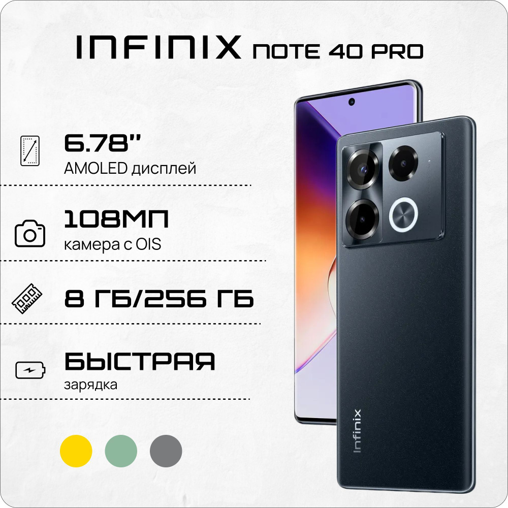 Infinix Смартфон NOTE 40 Pro 8/256 ГБ, черный #1