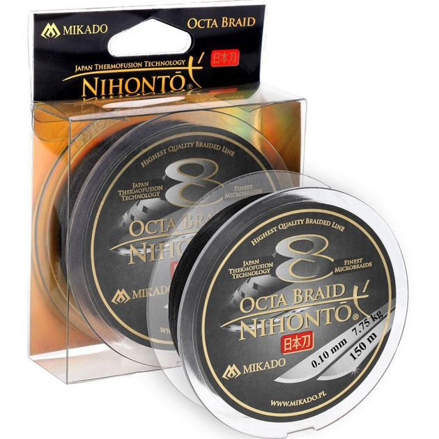 Плетеный шнур Mikado NIHONTO OCTA BRAID 0,18 black (150 м) - 16.40 кг. #1