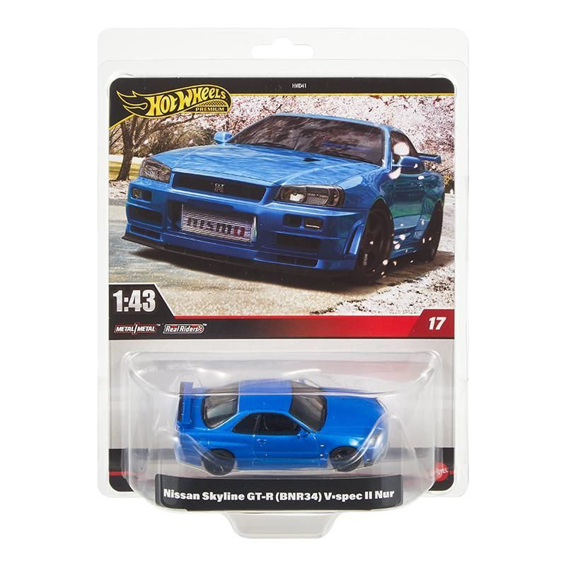 Машинка Mattel Hot Wheels 1/43 Nissan Skyline GT-R (BNR34) V-Spec II Nur #1