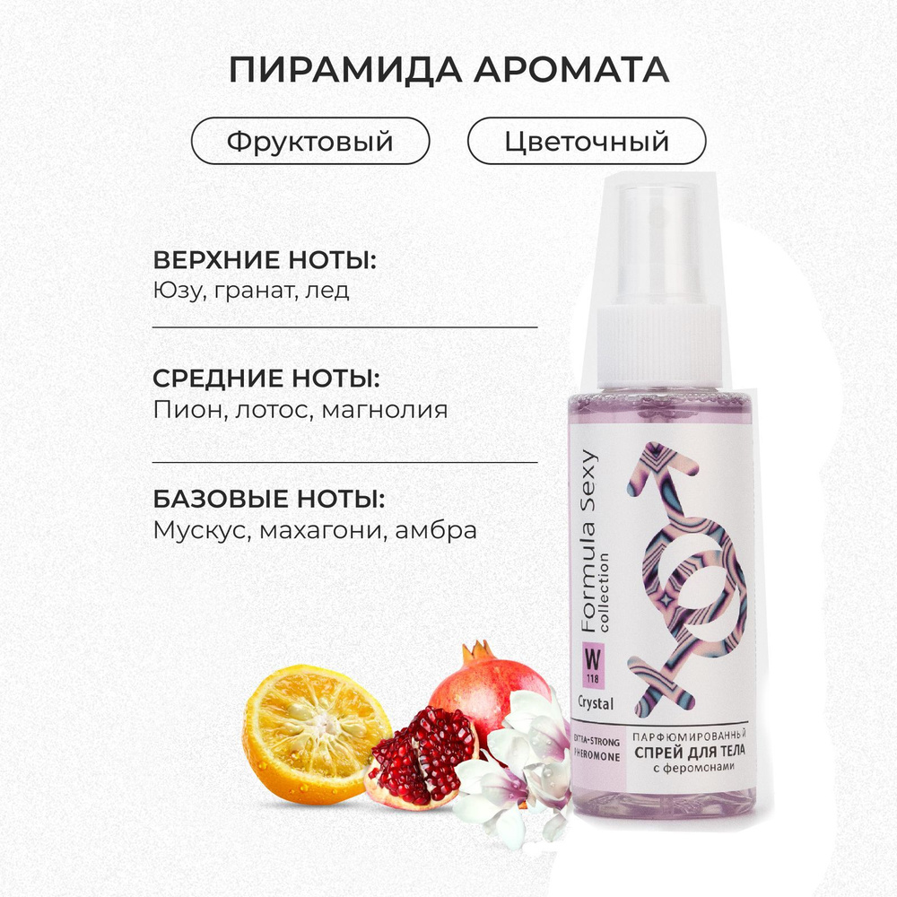 Парфюмированный спрей мист Formula Sexy Crystal Кристал W118 сладкий свежий 100 мл Подарок девушке на #1