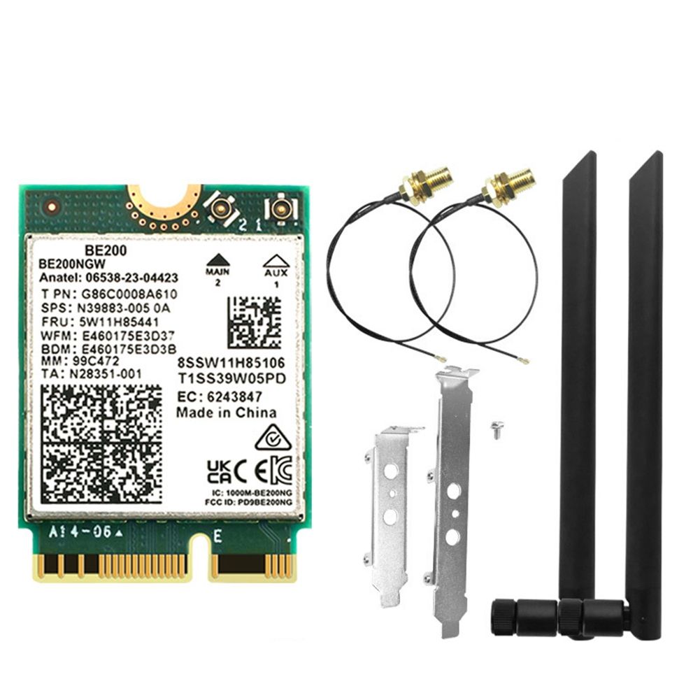 BE200WiFi7Карта+Антенна8DBi2.4G/5G/6GhzBluetooth5.4WiFiАдаптер