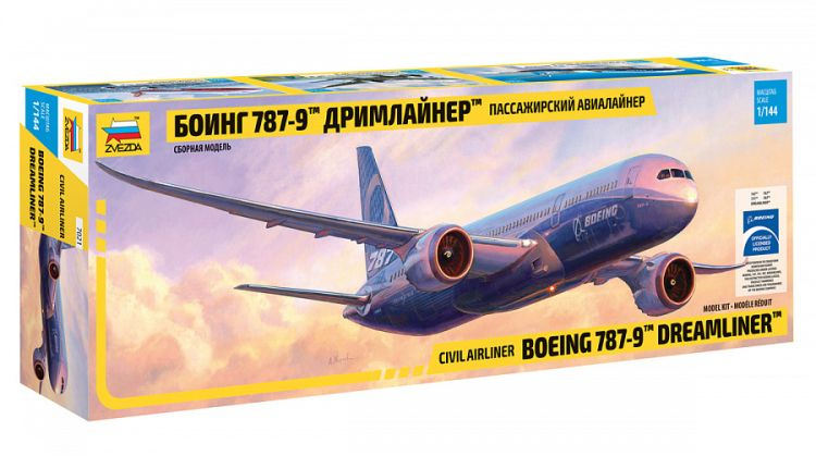 Сборная модель Пассажирский авиалайнер Боинг 787-9 "Дримлайнер" (1/144)  #1