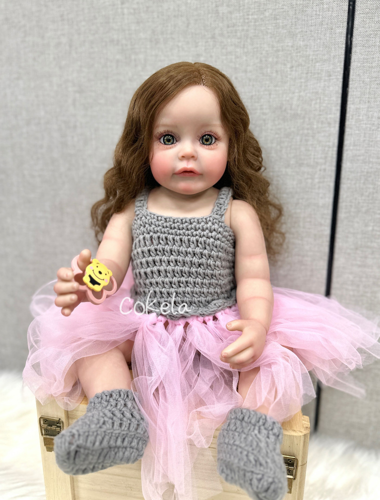 Кукла реборн силиконовая 55см Cokela Силикон для всего тела /девушка  #1